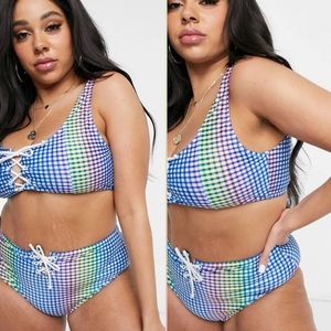 Rainbow Plus Size 2 piece Bathing Suit